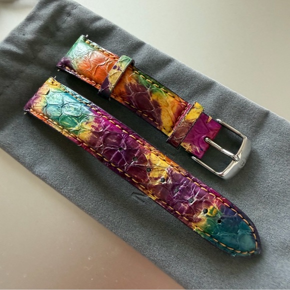 Michele Multi Rainbow Color Snakeskin Watch Strap - 18mm - Picture 14 of 15